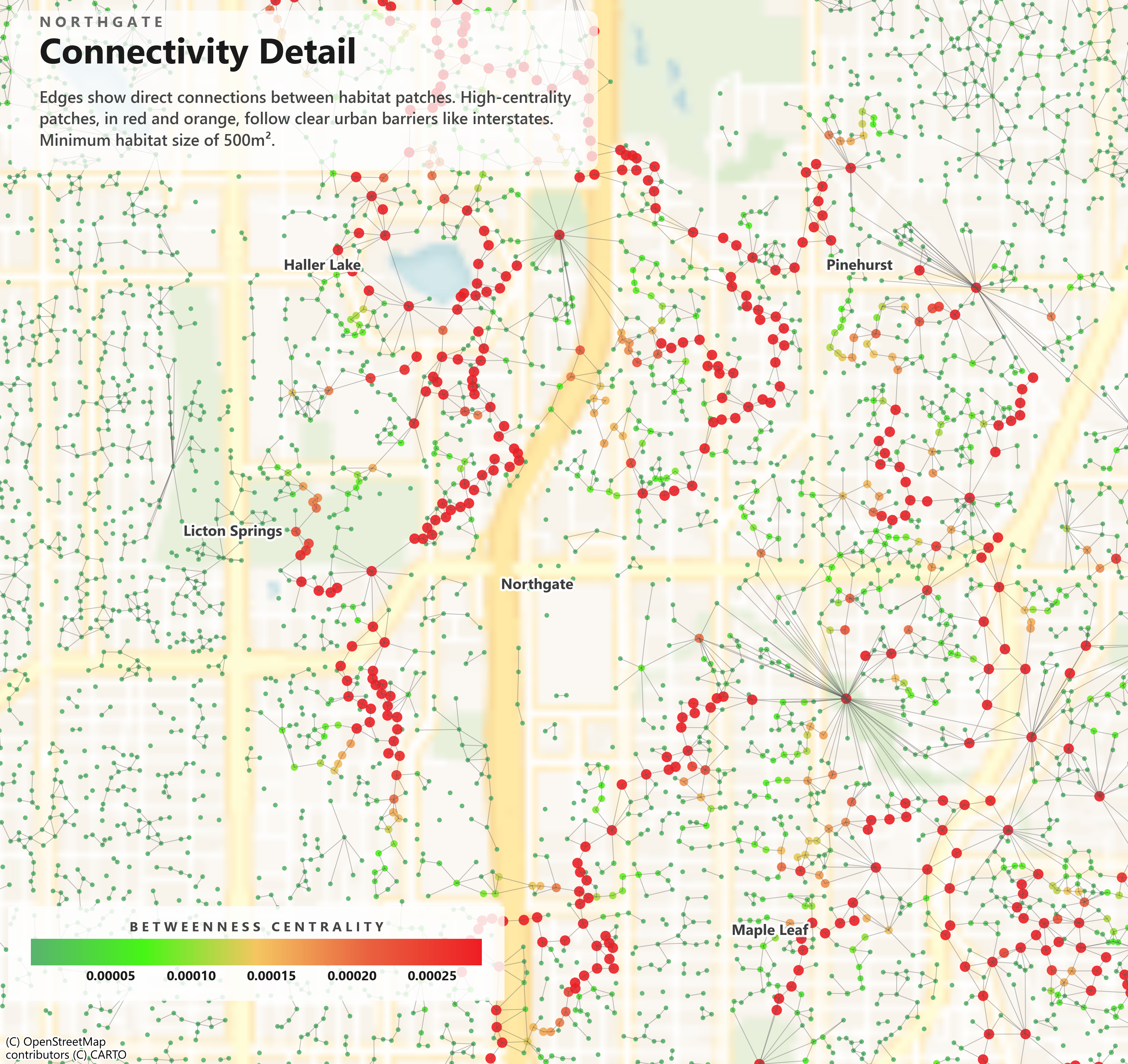 Northgate detail, 500m² threshold